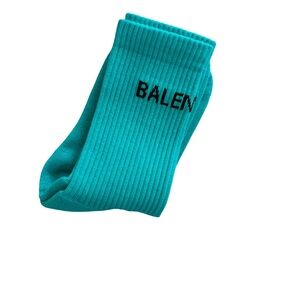 Balenciaga Turquoise Ribbed Crew Tennis Socks - NIB - Medium